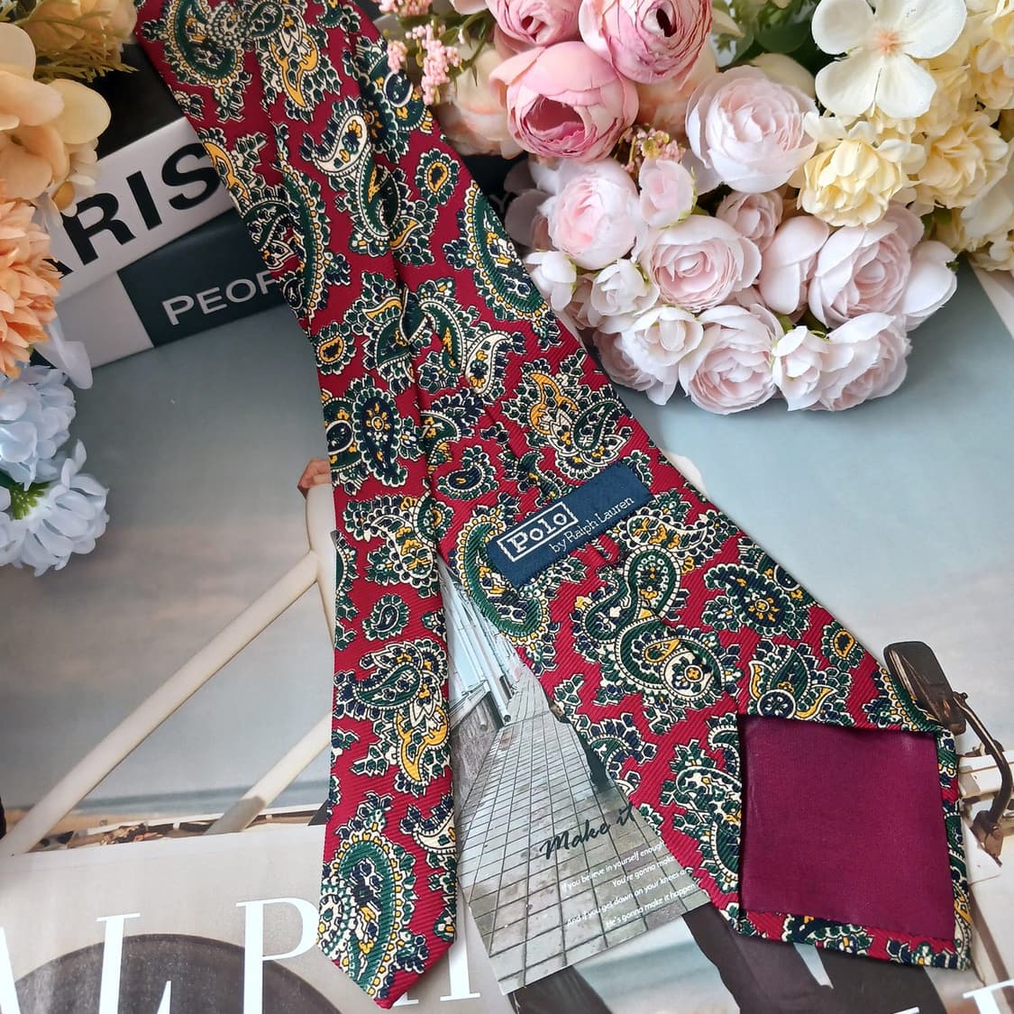 폴로 랄프로렌 실크 버건디 페이즐리 넥타이 8.8cm A+등급 G22
 상품이미지5
