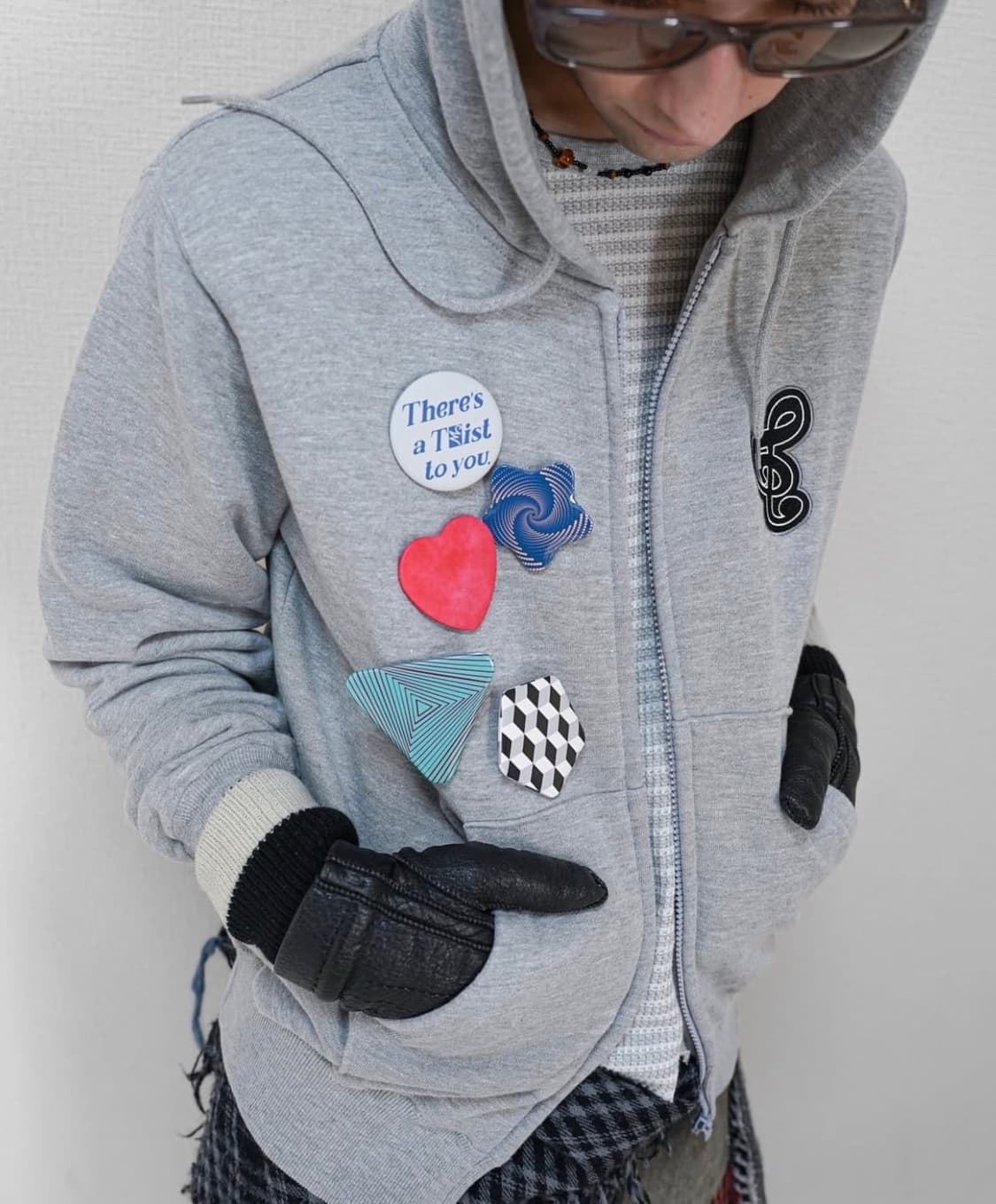 TΣist Multi Badge Zip Hoodie/Gray 상품이미지3