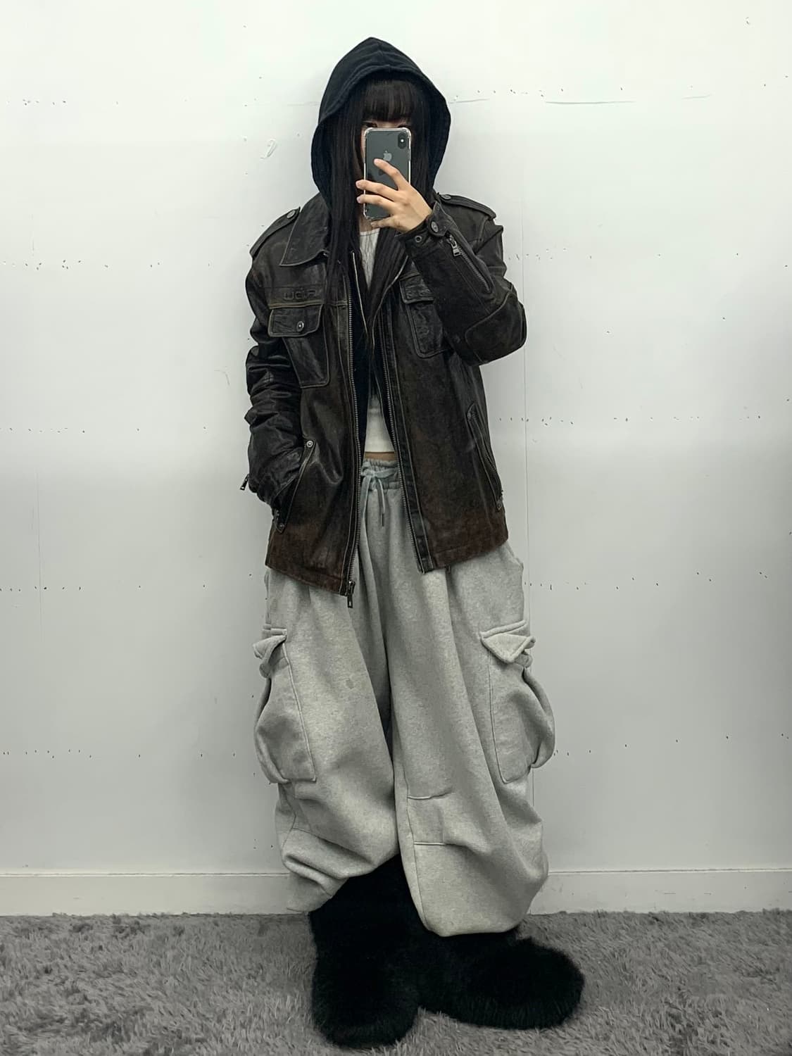 Fubu 램스킨 브라운 레더자켓 상품이미지3