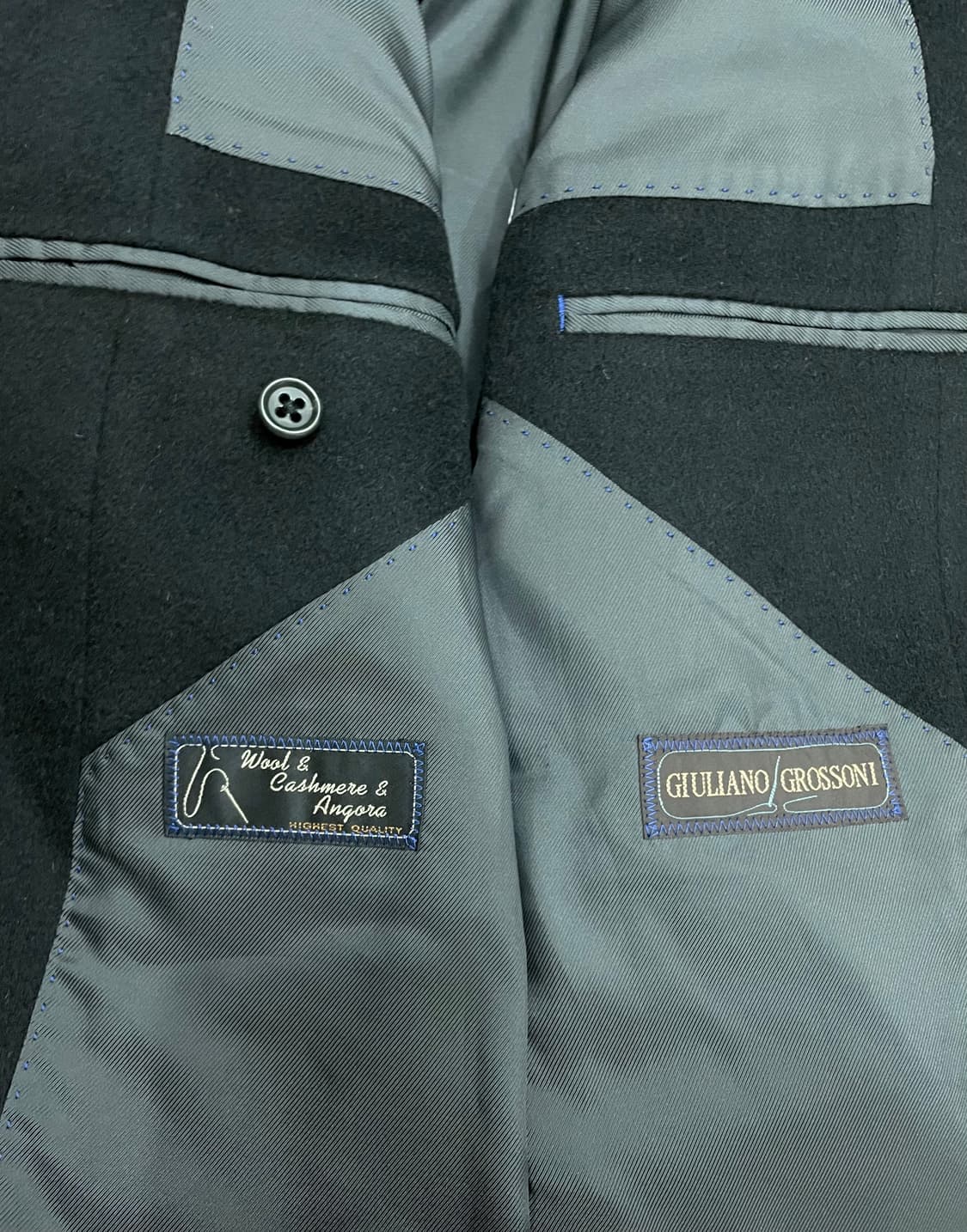 줄리아노 그로쏘니 울 캐시미어 앙고라 코트 블랙 상품이미지9