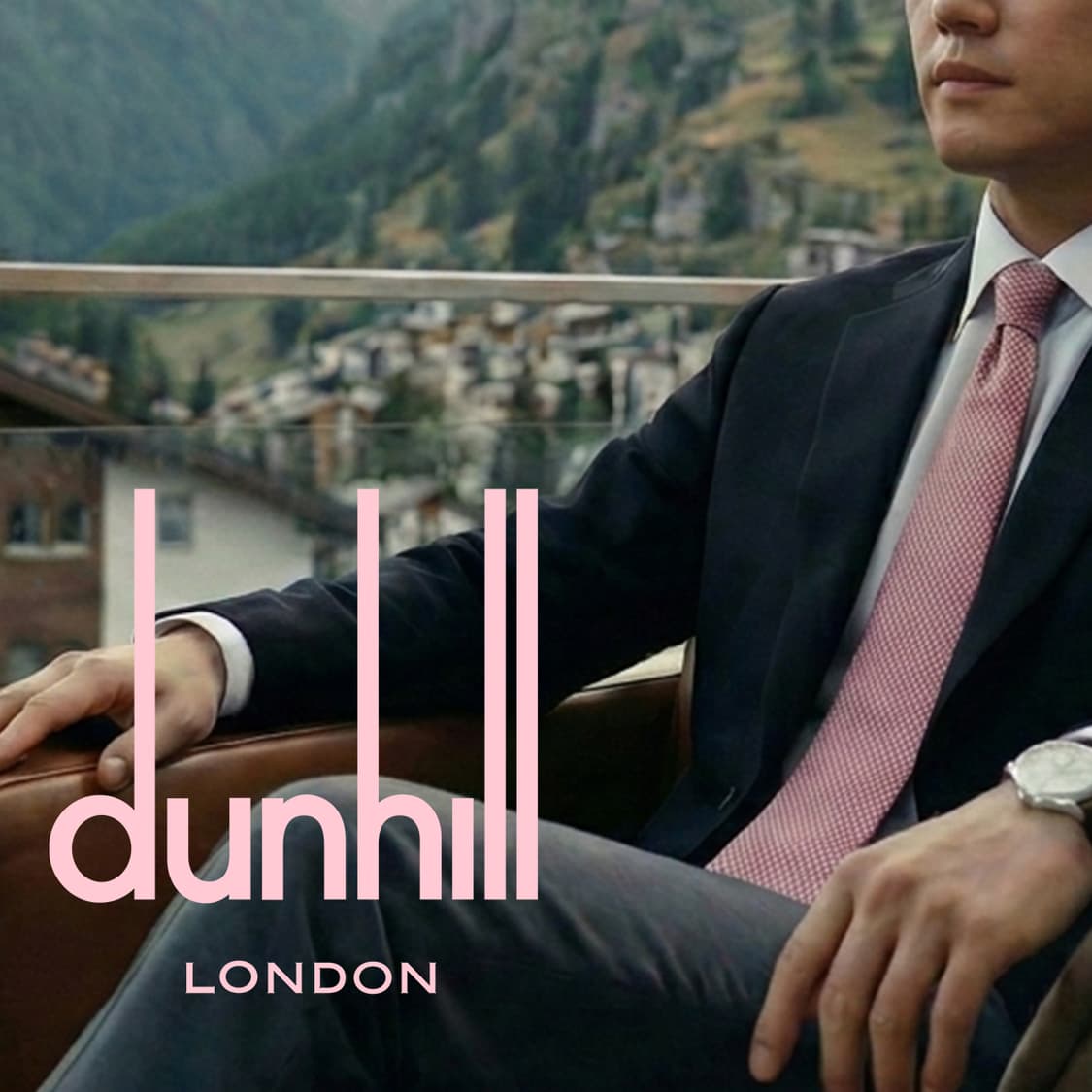 DUNHILL 던힐 실크 핑크 패턴 넥타이 8.2cm A+등급 E1205 상품이미지1