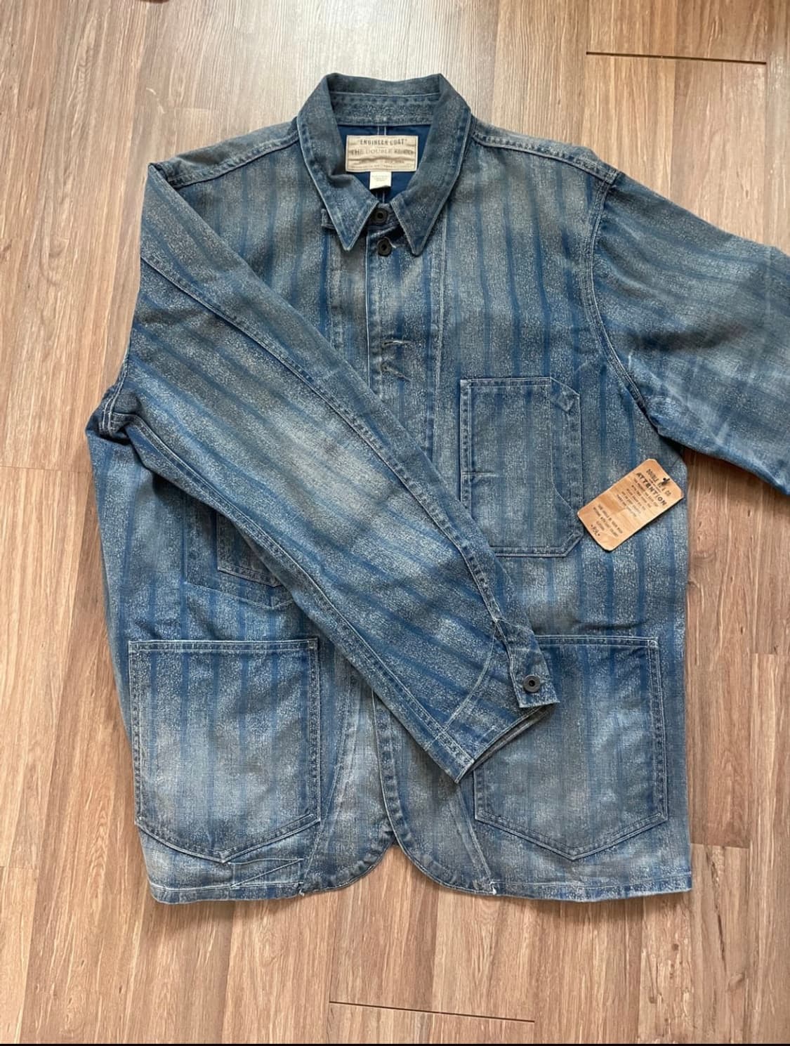 정가 100만원 RRL 데님 초어 자켓 (스트라이프 엔지니어 코트) 상품이미지1