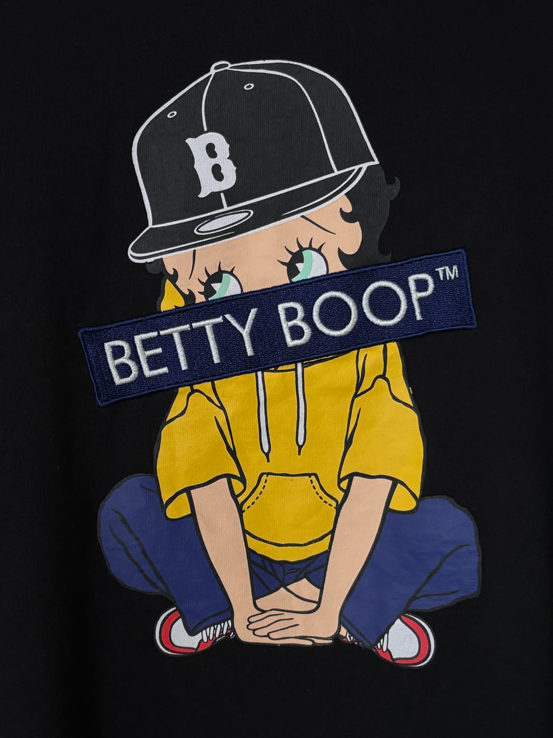 Betty Boop 블랙 롱슬리브 티셔츠 상품이미지2