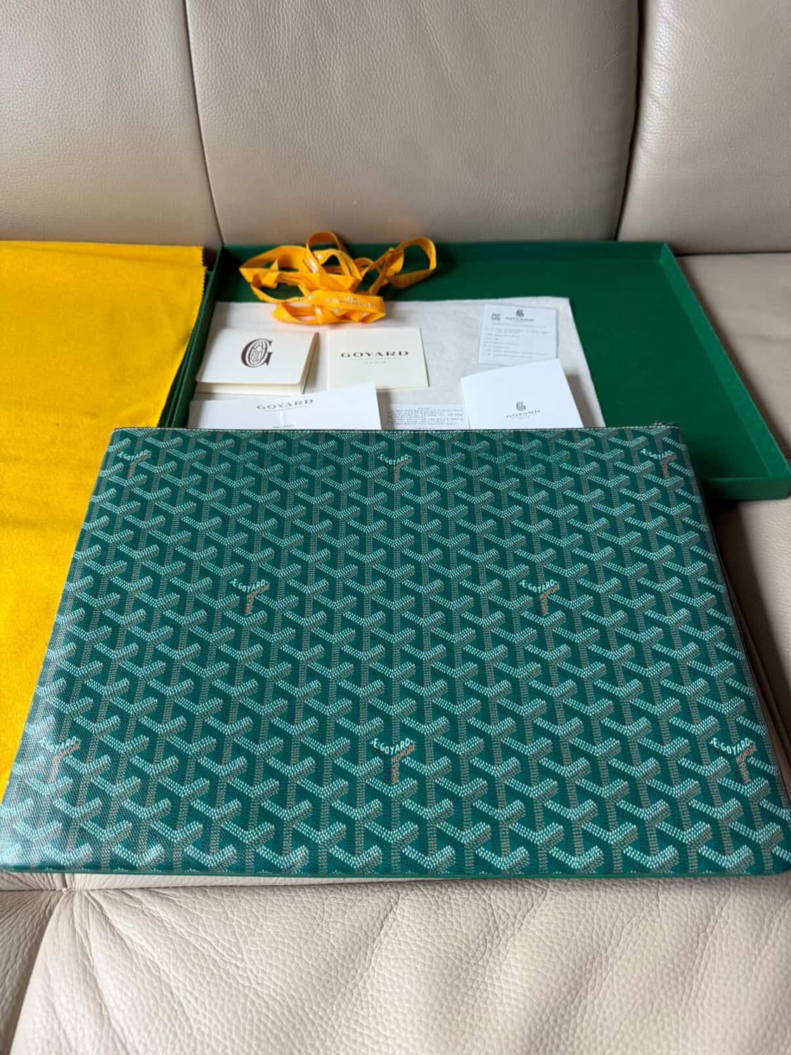 풀구성 + 인보이스 / GM / 고야드 세나 클러치 그린 상품이미지3