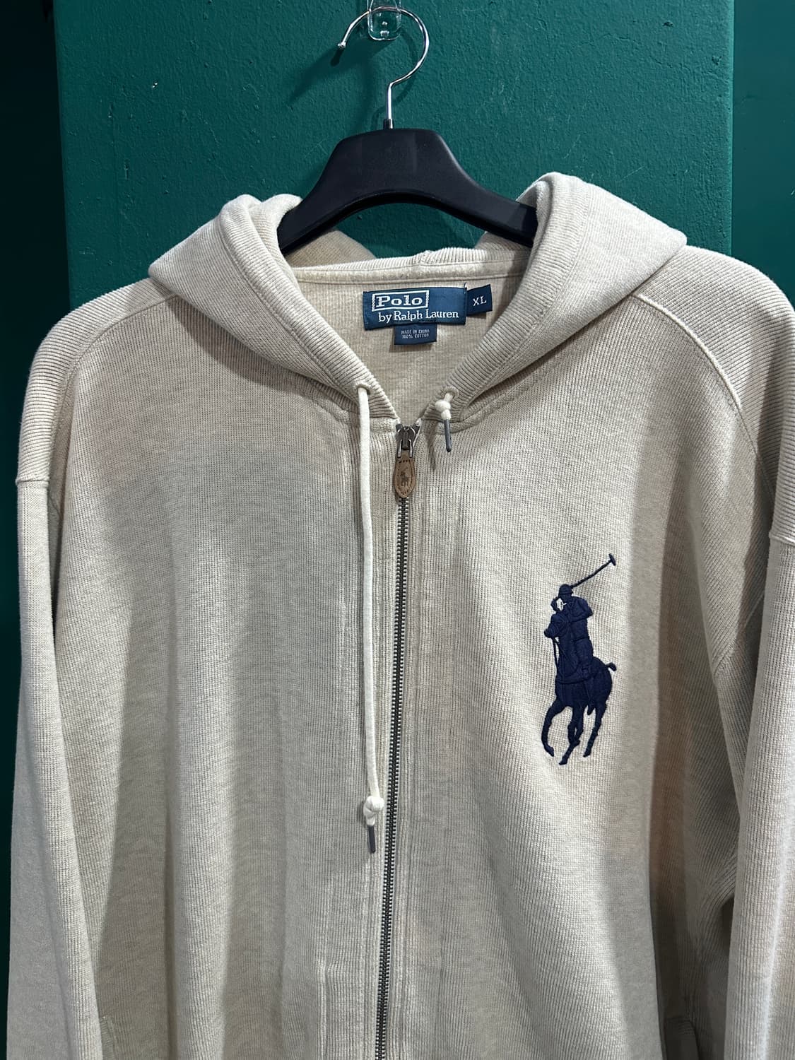 폴로 빅포니 니트후드집업 아이보리XL 상품이미지3