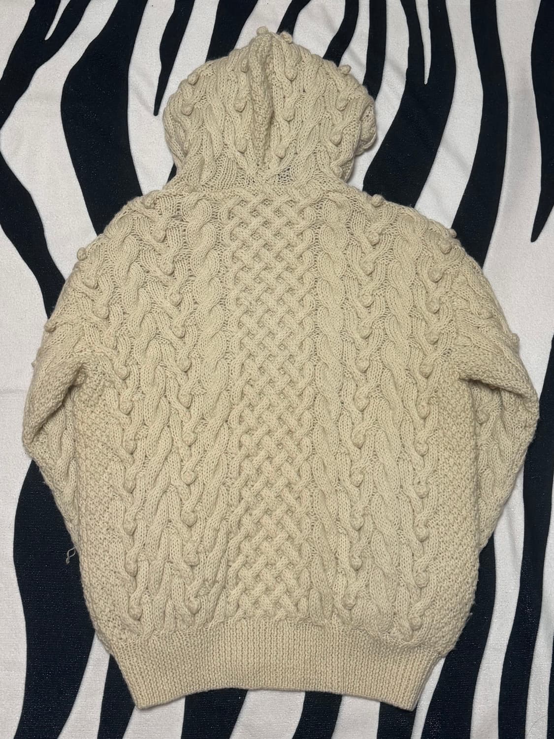 빈티지 꽈배기 니트 후드 집업 상품이미지2