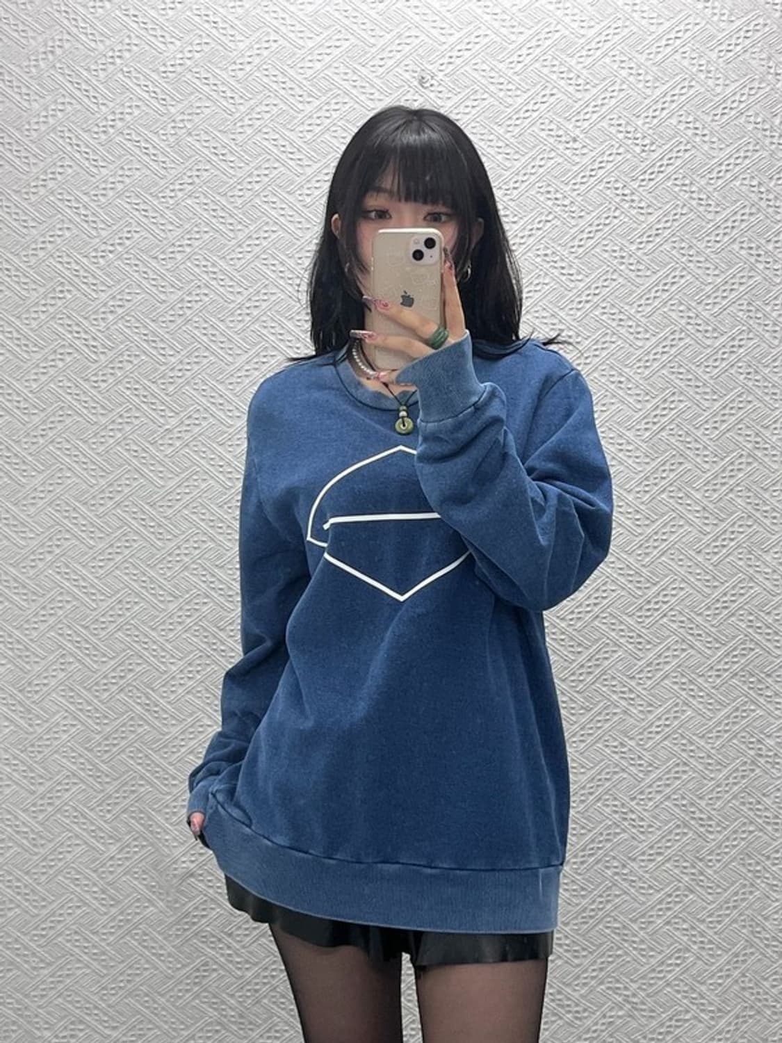 랙앤본 빈티지 캐주얼 오버핏 딥블루 맨투맨 L C11589 상품이미지2