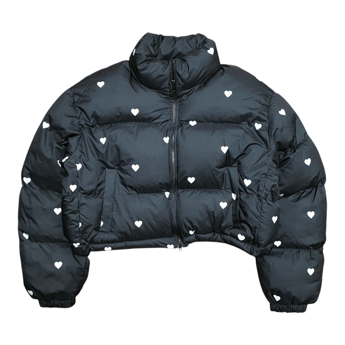 ✨ (바배) 하트 땡땡이 블랙 크롭 패딩  상품이미지1