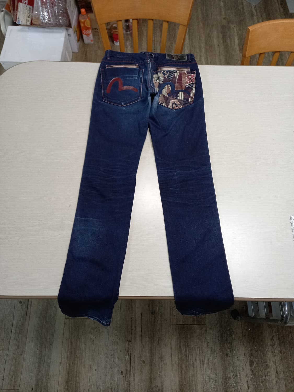 28 EVISU Kor 8포켓 워싱 스판 슬림일자진 28-950 상품이미지2