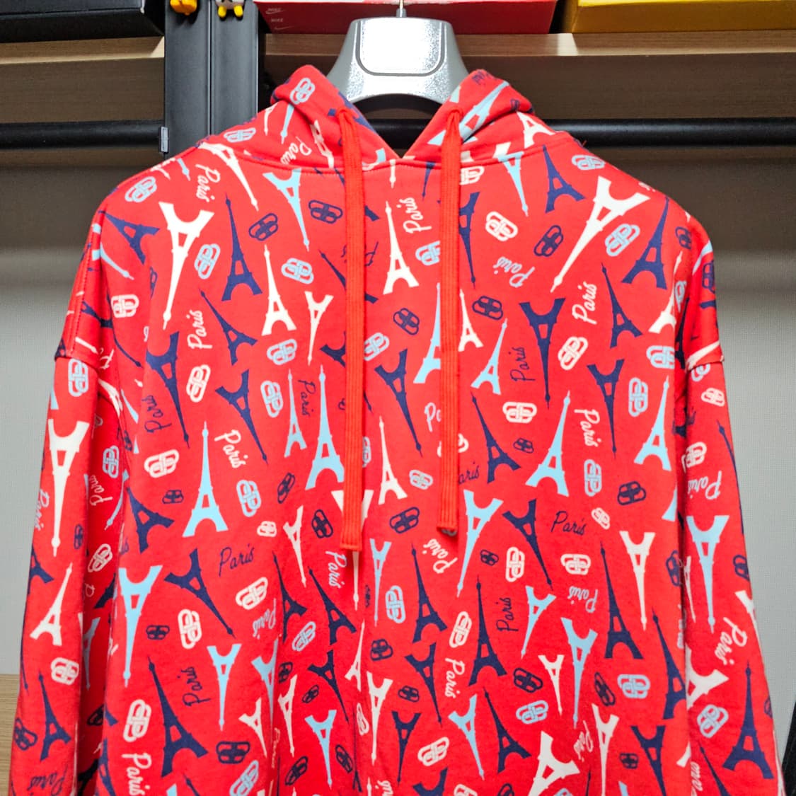 발렌시아가 에펠탑 파리패턴 남성오버사이즈 후드 100-105 상품이미지5