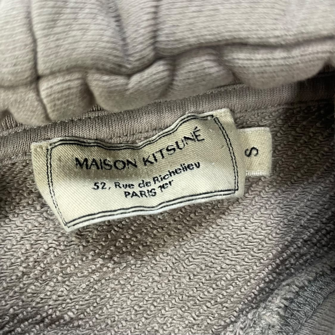 메종키츠네 폭스 헤드 패치 후드티 베이지 상품이미지4