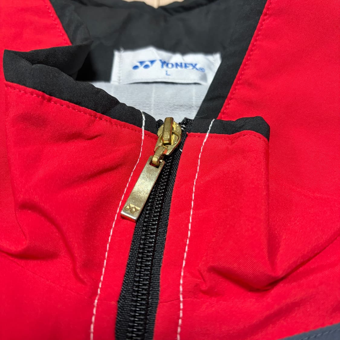 일본판) 요넥스 레드/화이트 오버핏 바람막이 자켓 상품이미지3