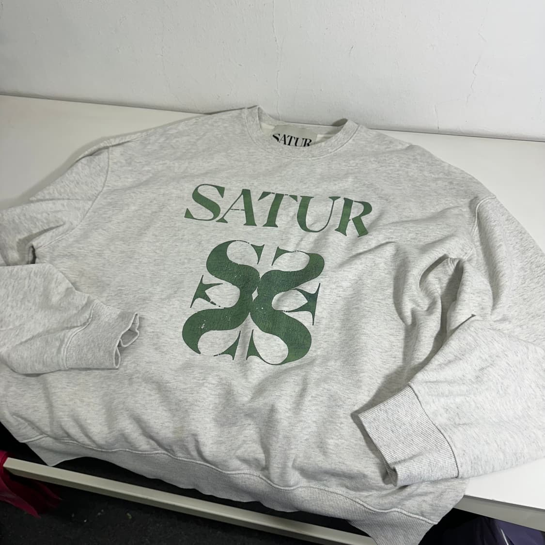 XL 세터 멜란지그레이 오버핏 빅로고 맨투맨 상품이미지3