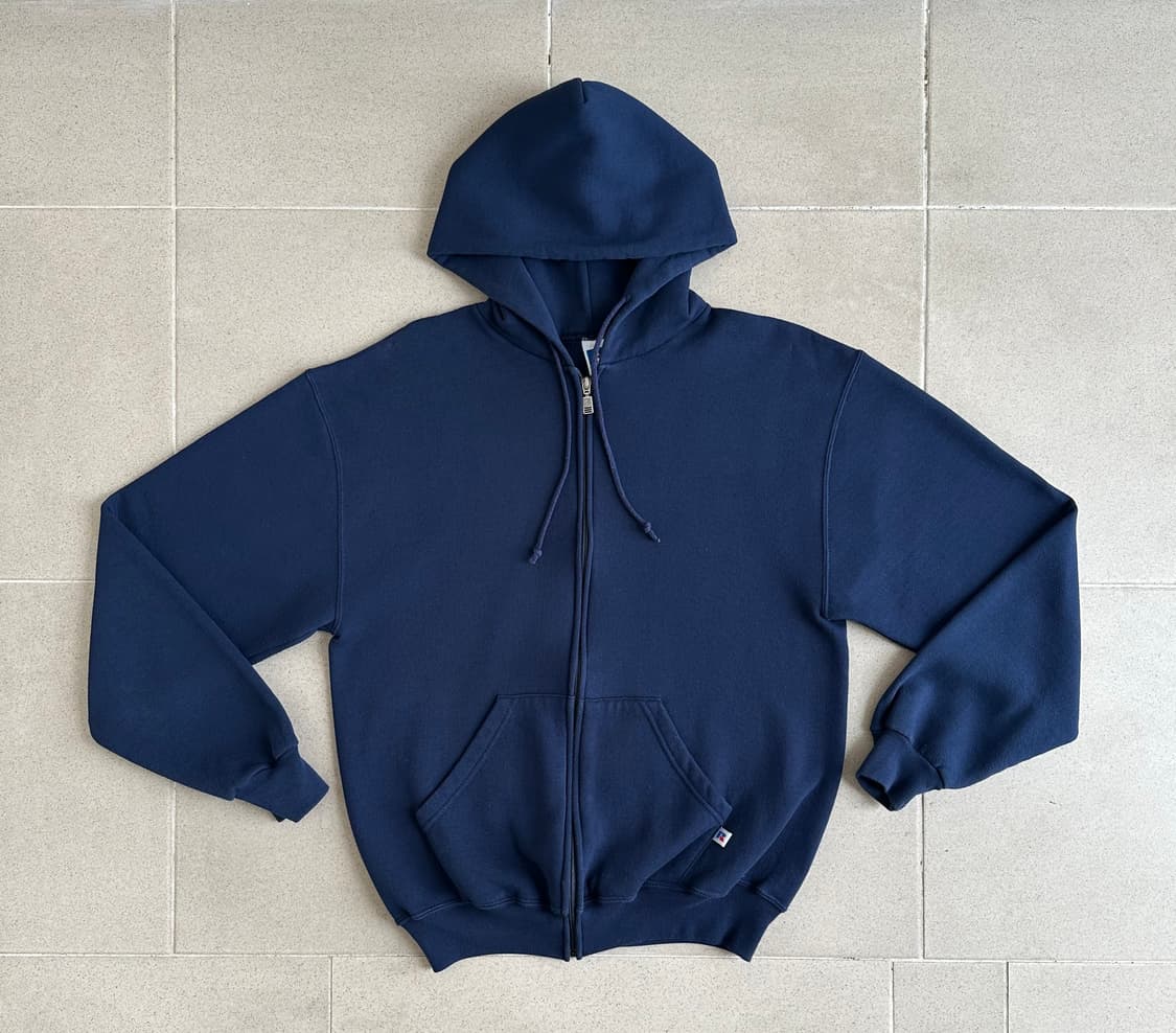 90s 빈티지 러셀 후드집업 네이비 M 상품이미지1