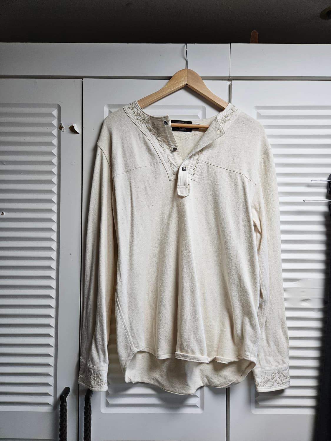 RRL 더블알엘 코튼 자수 헨리넥 판매합니다. (M) 상품이미지1