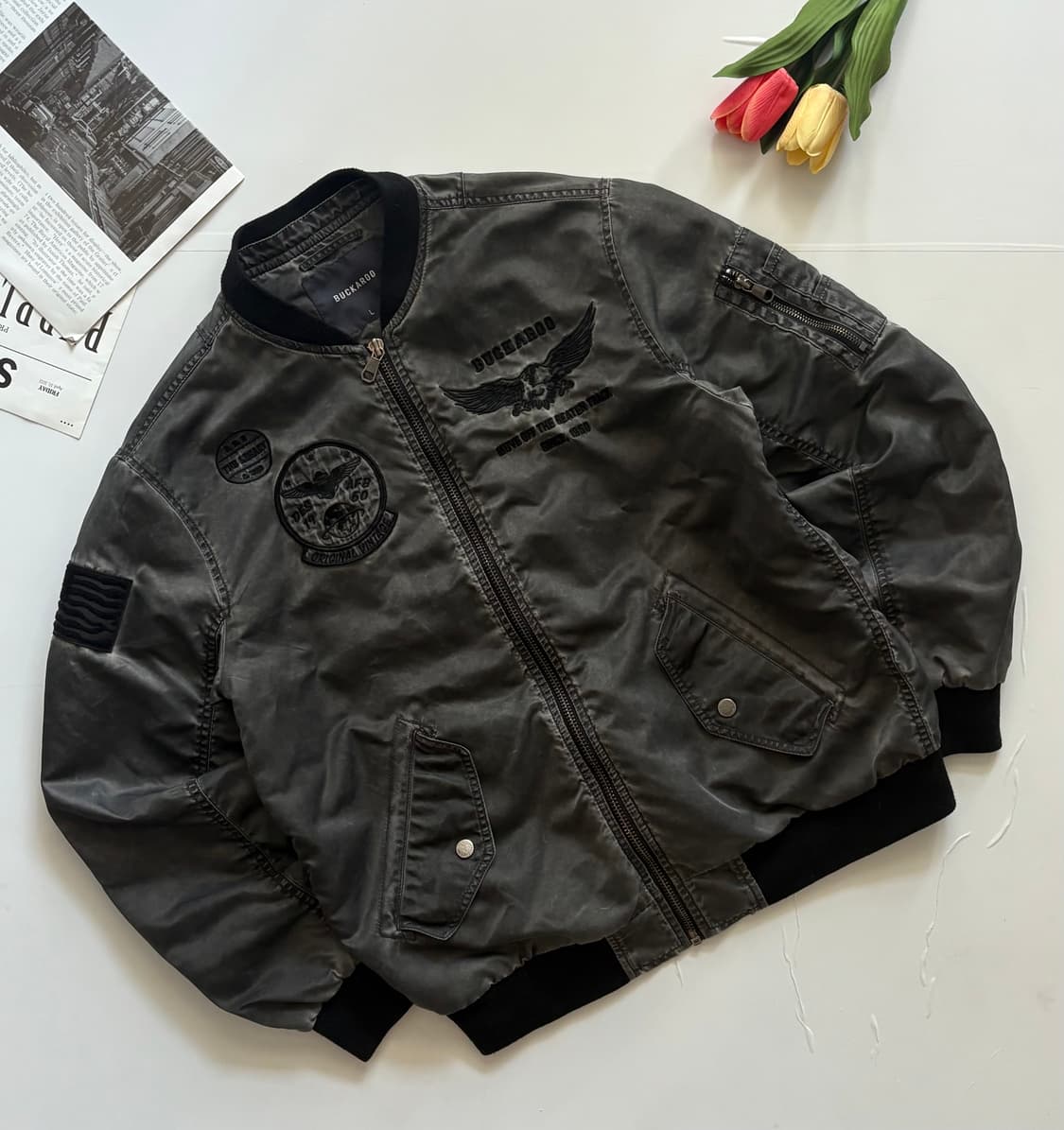 버커루 빈티지 워싱 항공 점퍼 상품이미지1