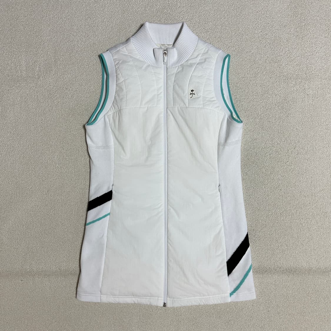 까스텔바작 니트 배색 방풍안감 패딩 조끼 상품이미지1