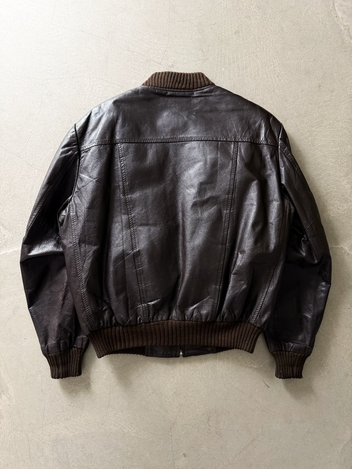 70s Oceania Spain Leather Bomber Jacket 상품이미지2
