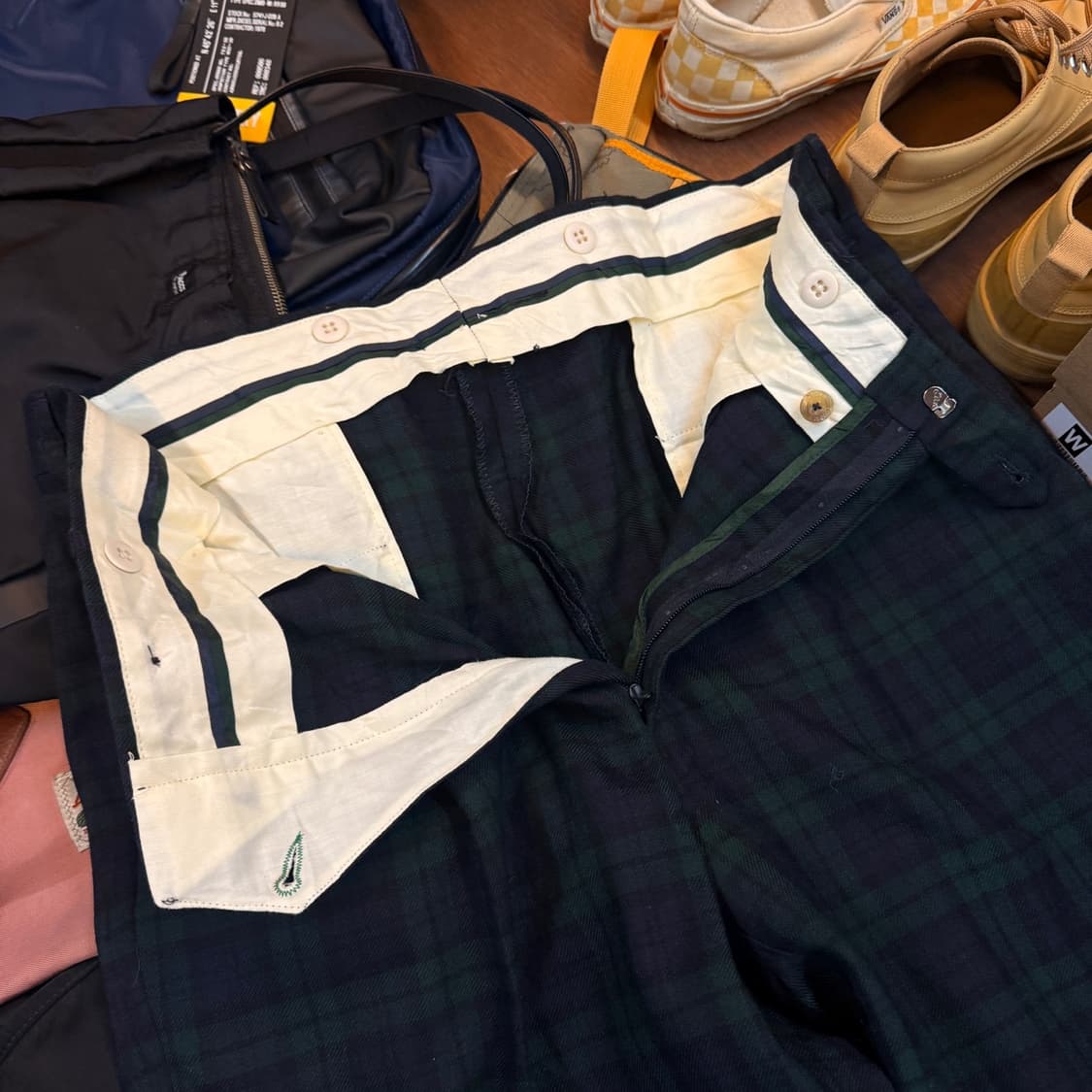 80 ~ 90S 타미힐피거 타탄체크 클래식 와이드 팬츠 34 35 36 상품이미지4