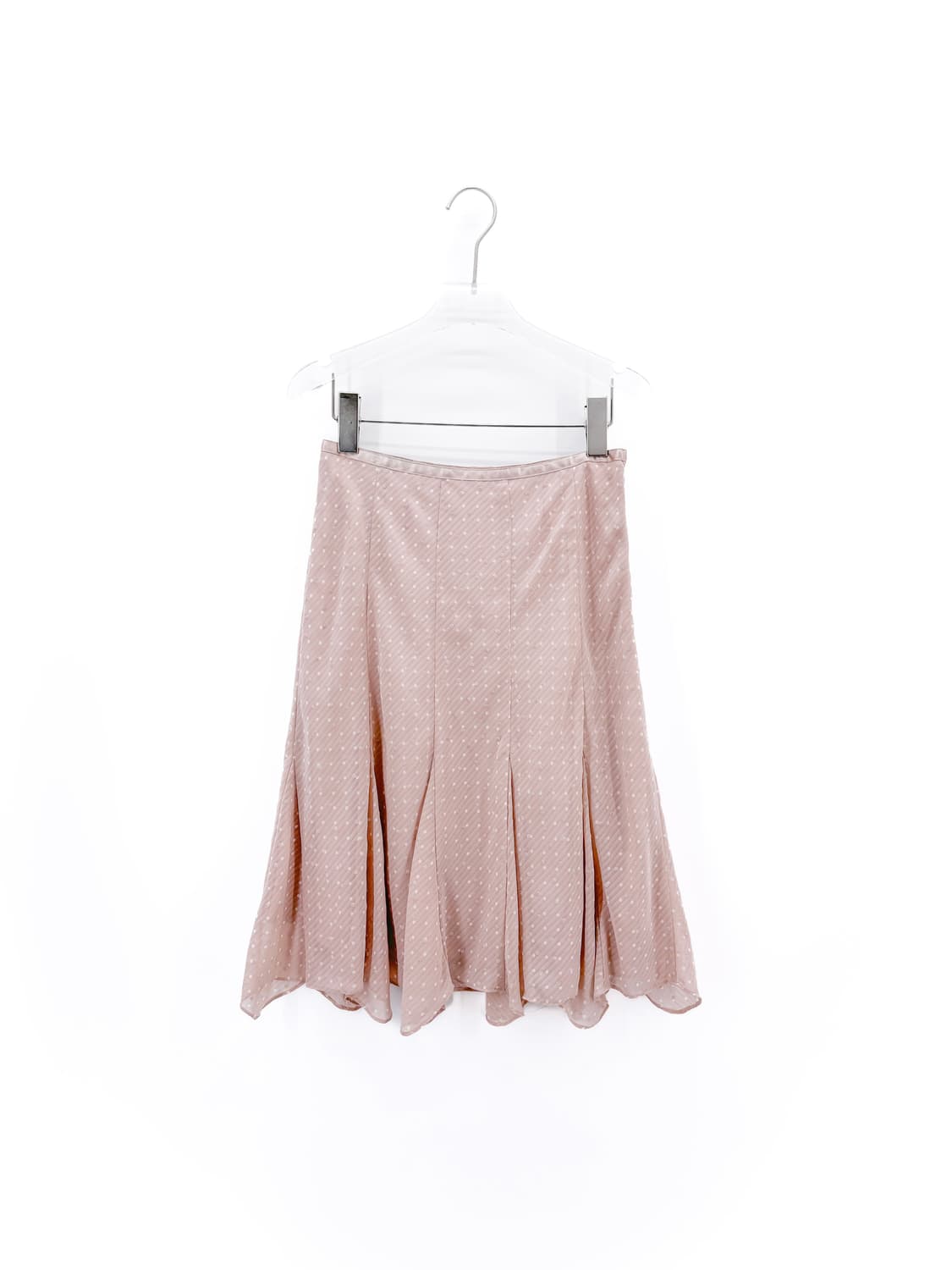 빈티지 핑크 도트 미디 스커트 상품이미지1
