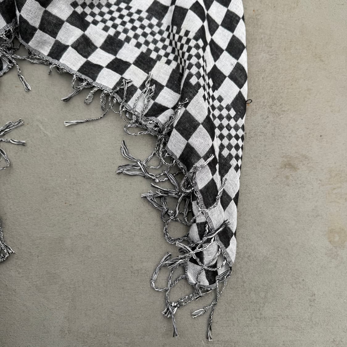 VTG 프린지 체크 스카프 상품이미지4