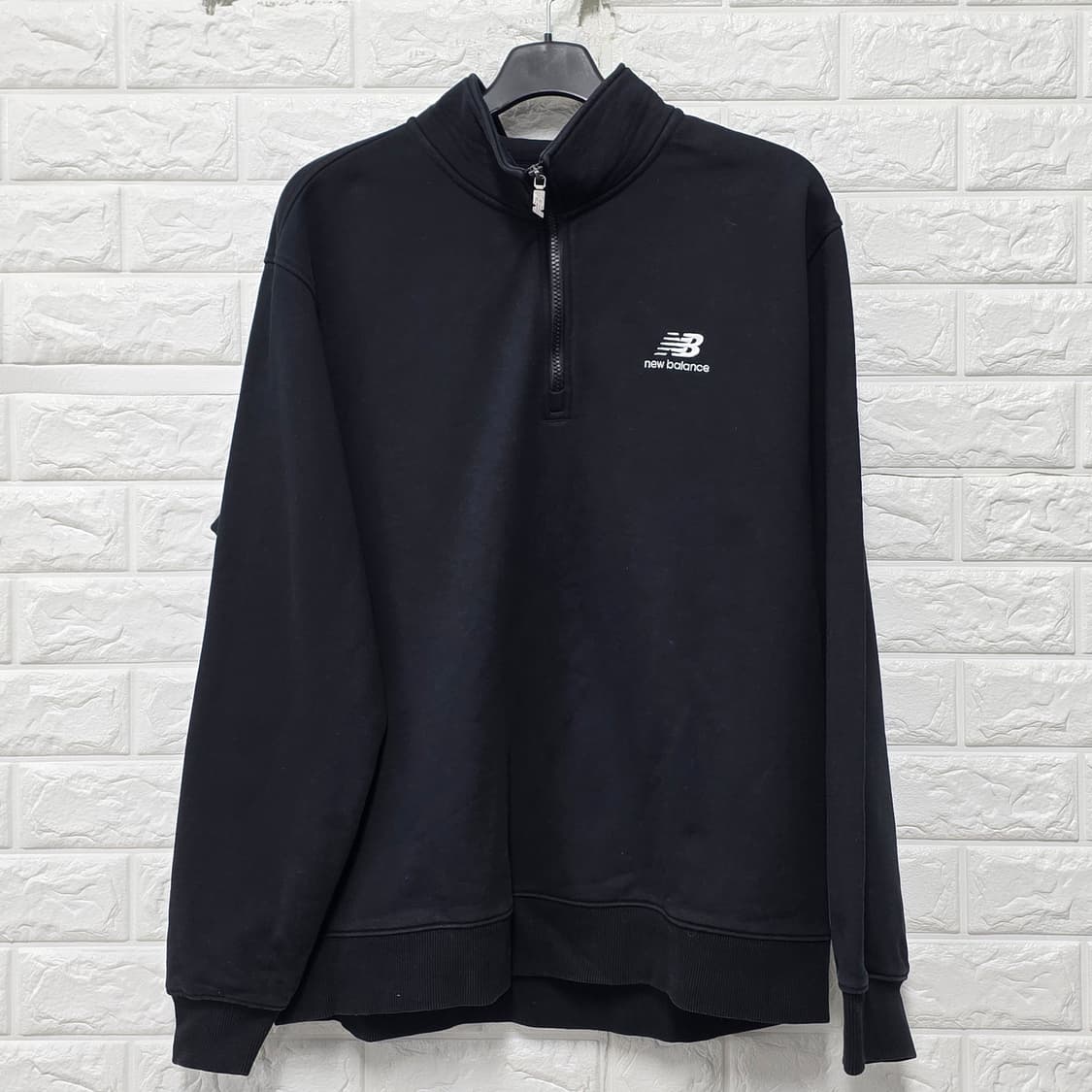 택포_ 뉴발란스 반집업 맨투맨 블랙 XL 상품이미지1