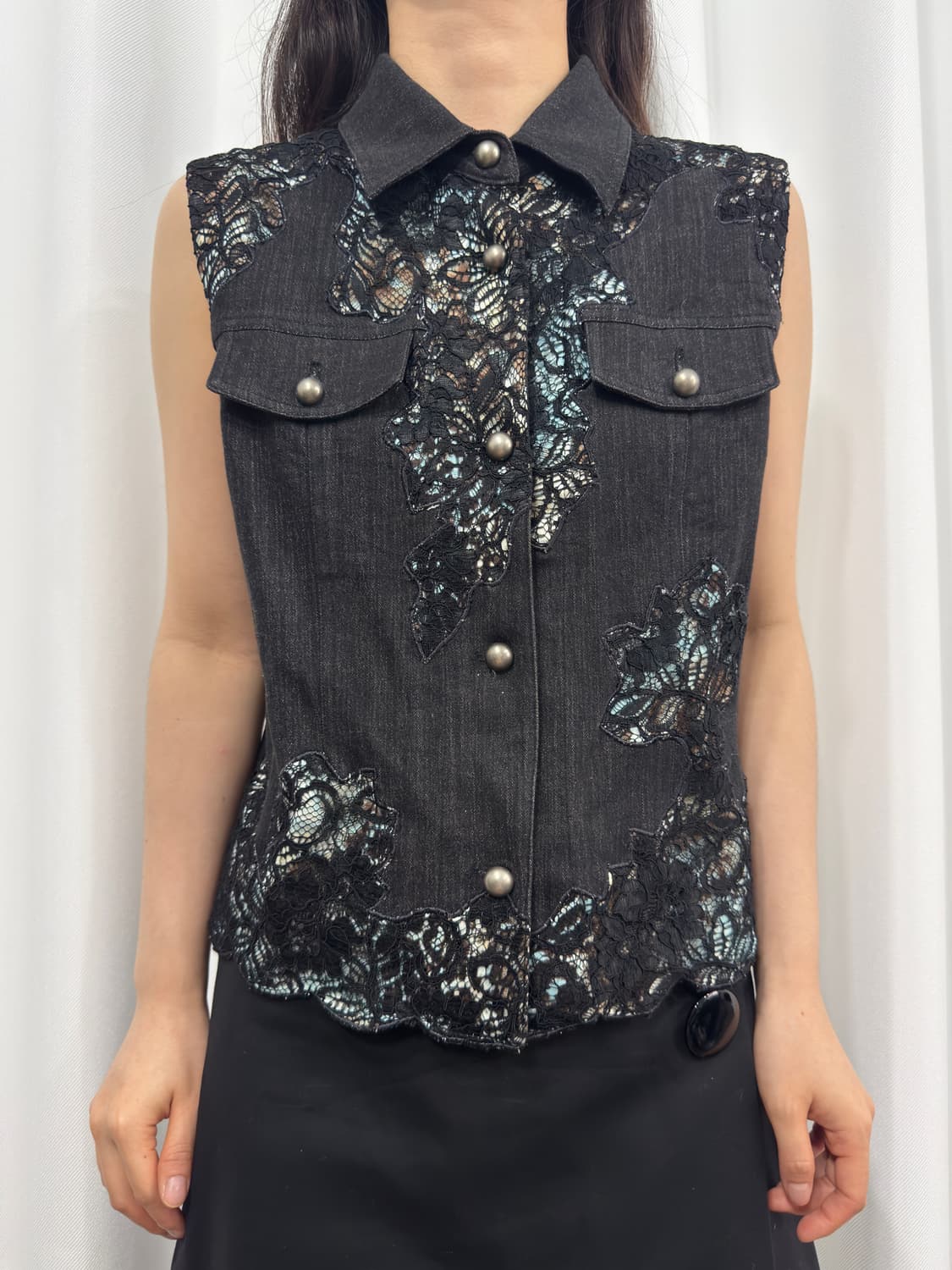 denim design vest 상품이미지1