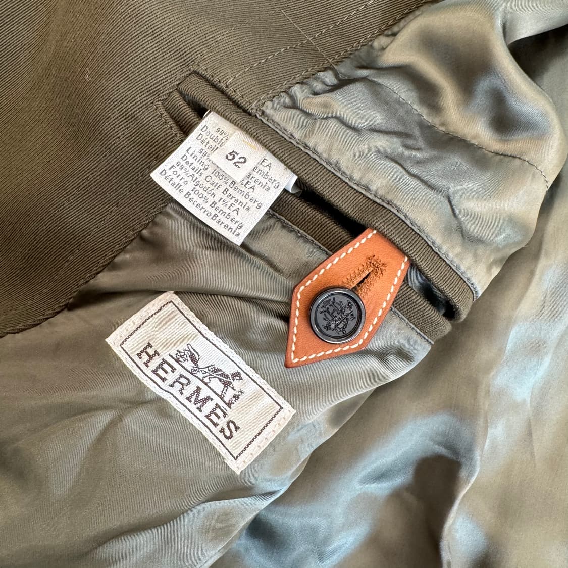 HERMES 에르메스 끝판왕 코트 더블브레스티드 개버딘 카키 올리브  상품이미지10