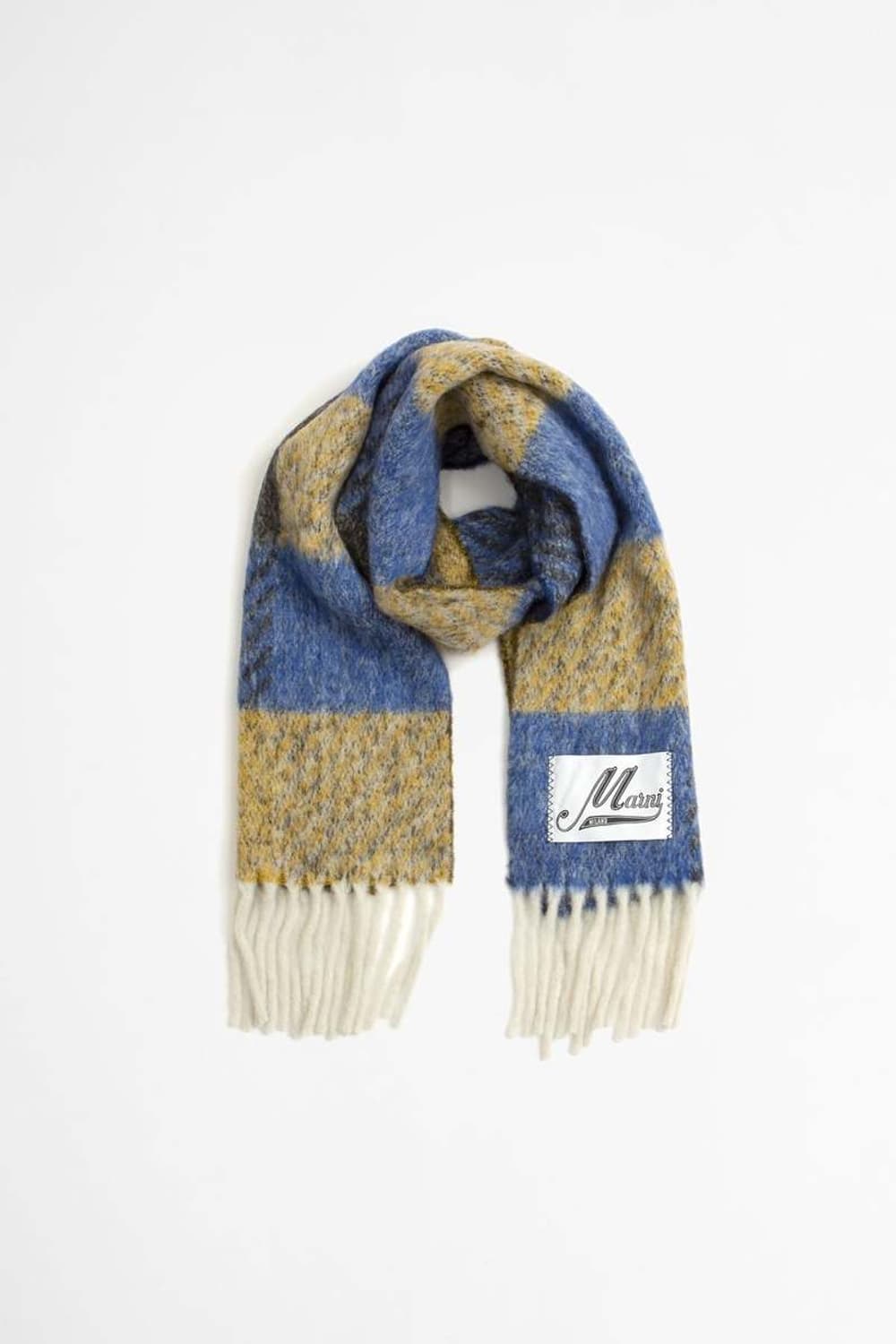 Marni check woven scarf Mazarine blue 상품이미지1