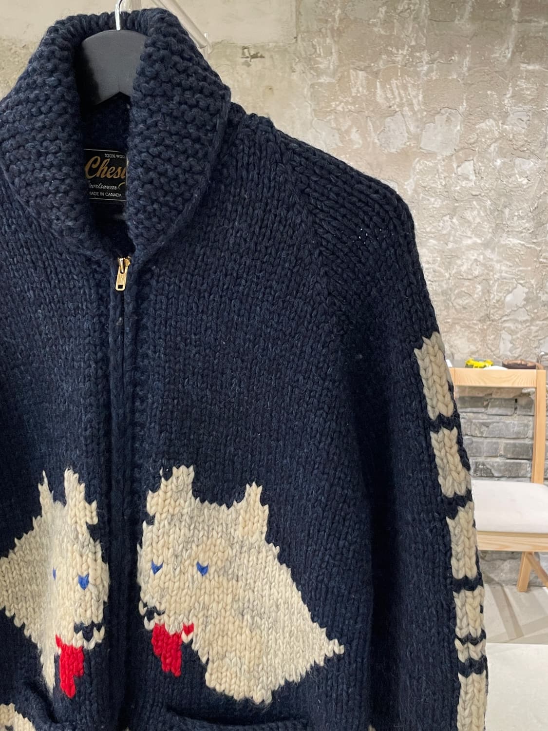 체스윅 다크 네이비 도그즈 울 코위찬 상품이미지3