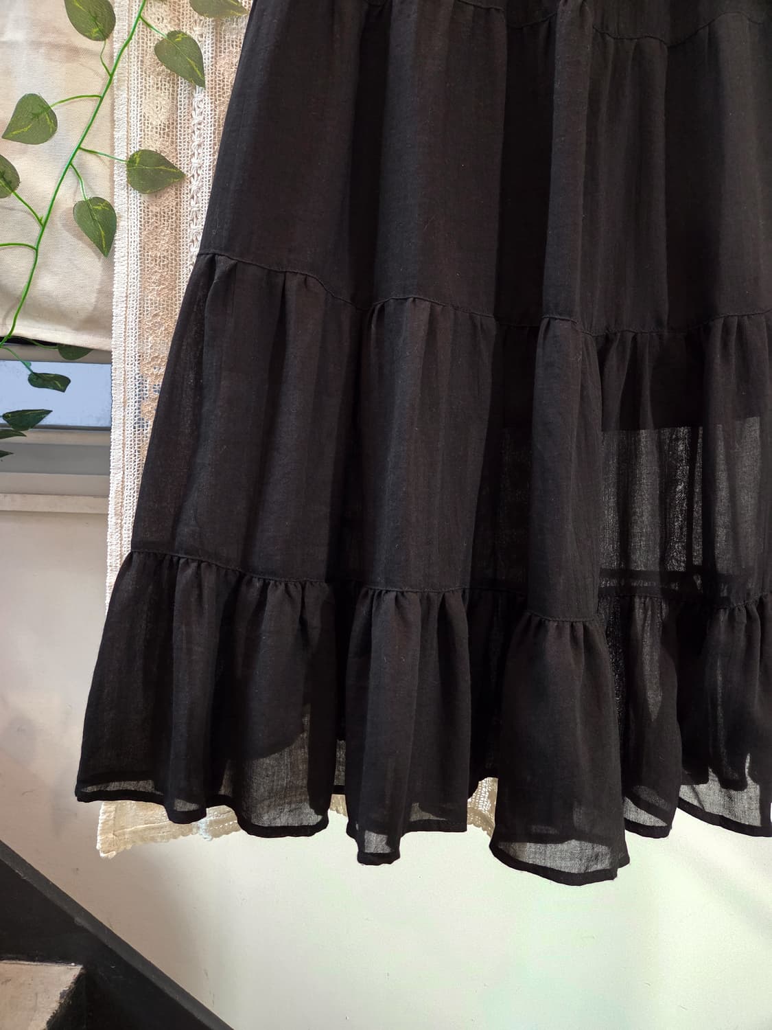 블랙 캉캉 롱스커트 상품이미지3