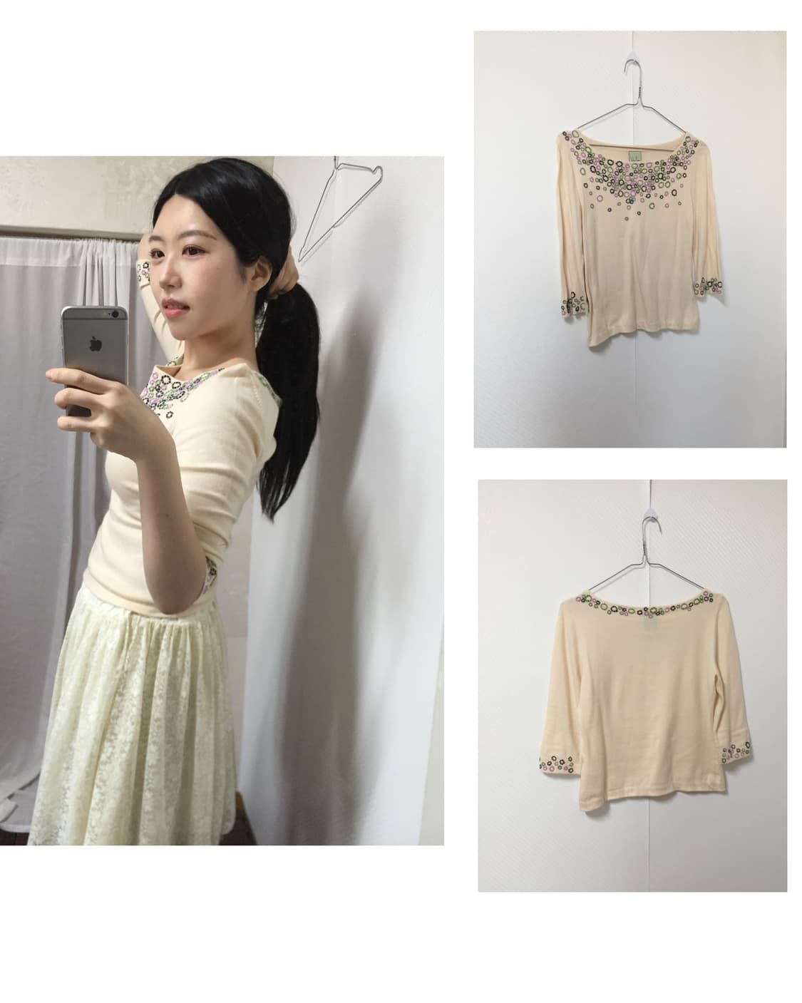 vintage flower short top 상품이미지1