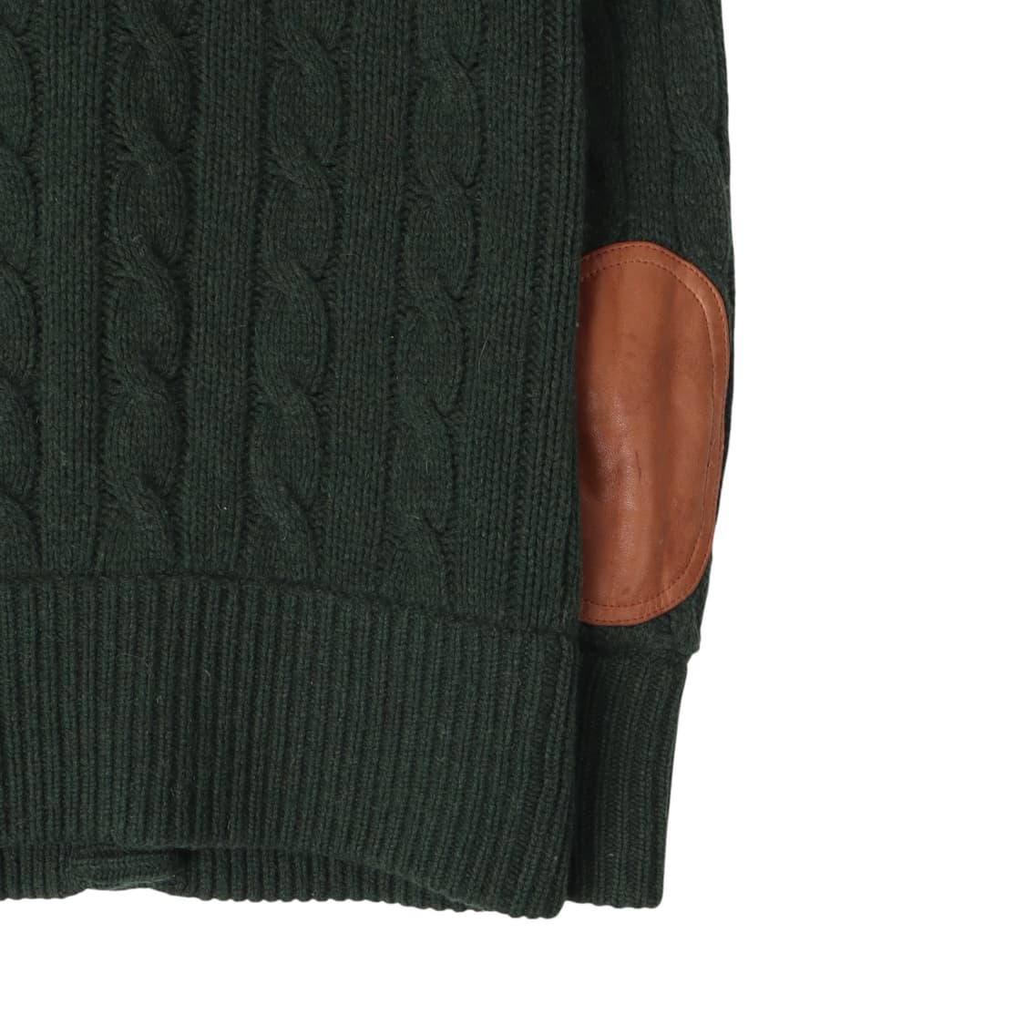 랄프로렌 딥 그린 엘보우패치 울 캐시미어 가디건 상품이미지7