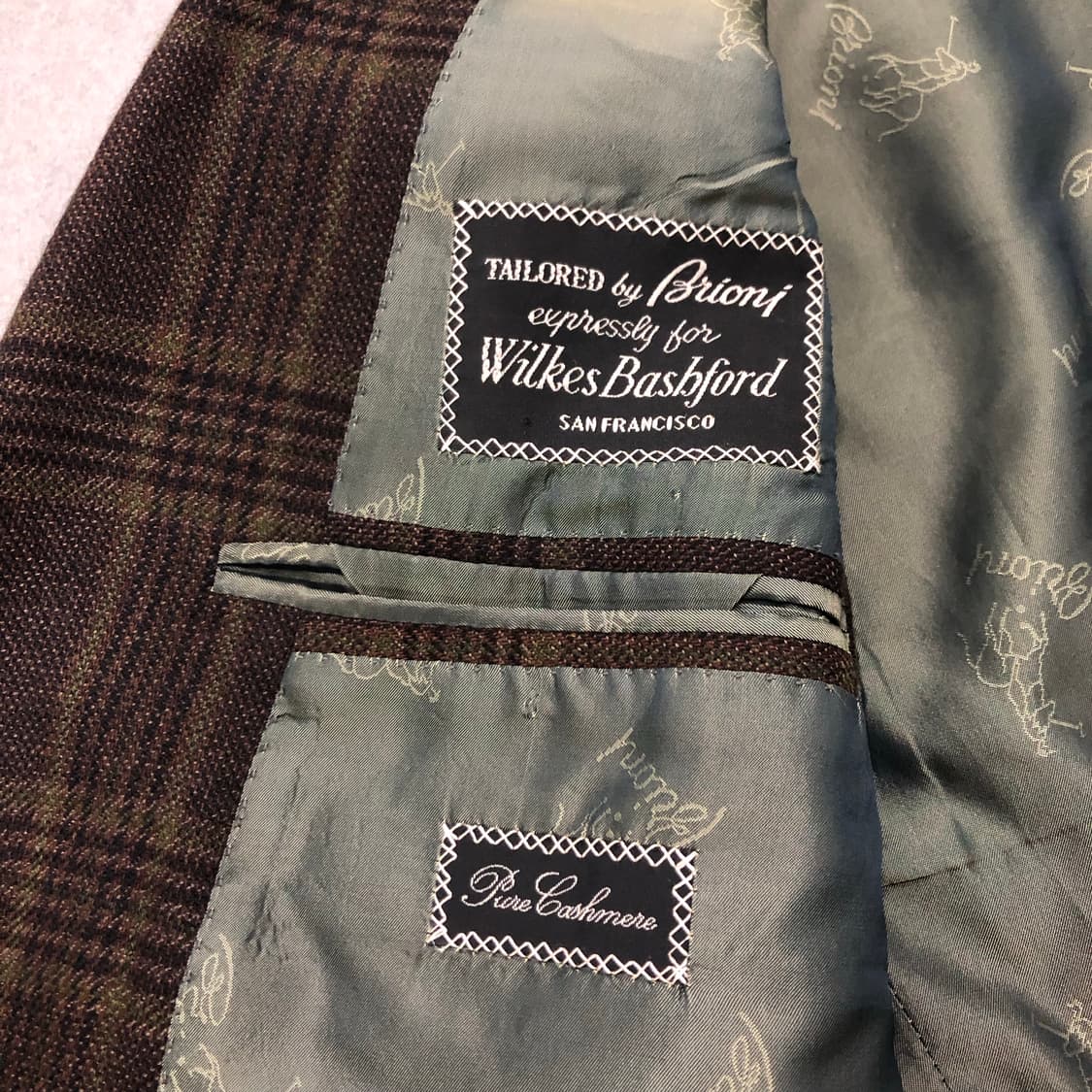 브리오니 캐시미어100 이태리 체크 자켓 40 상품이미지3