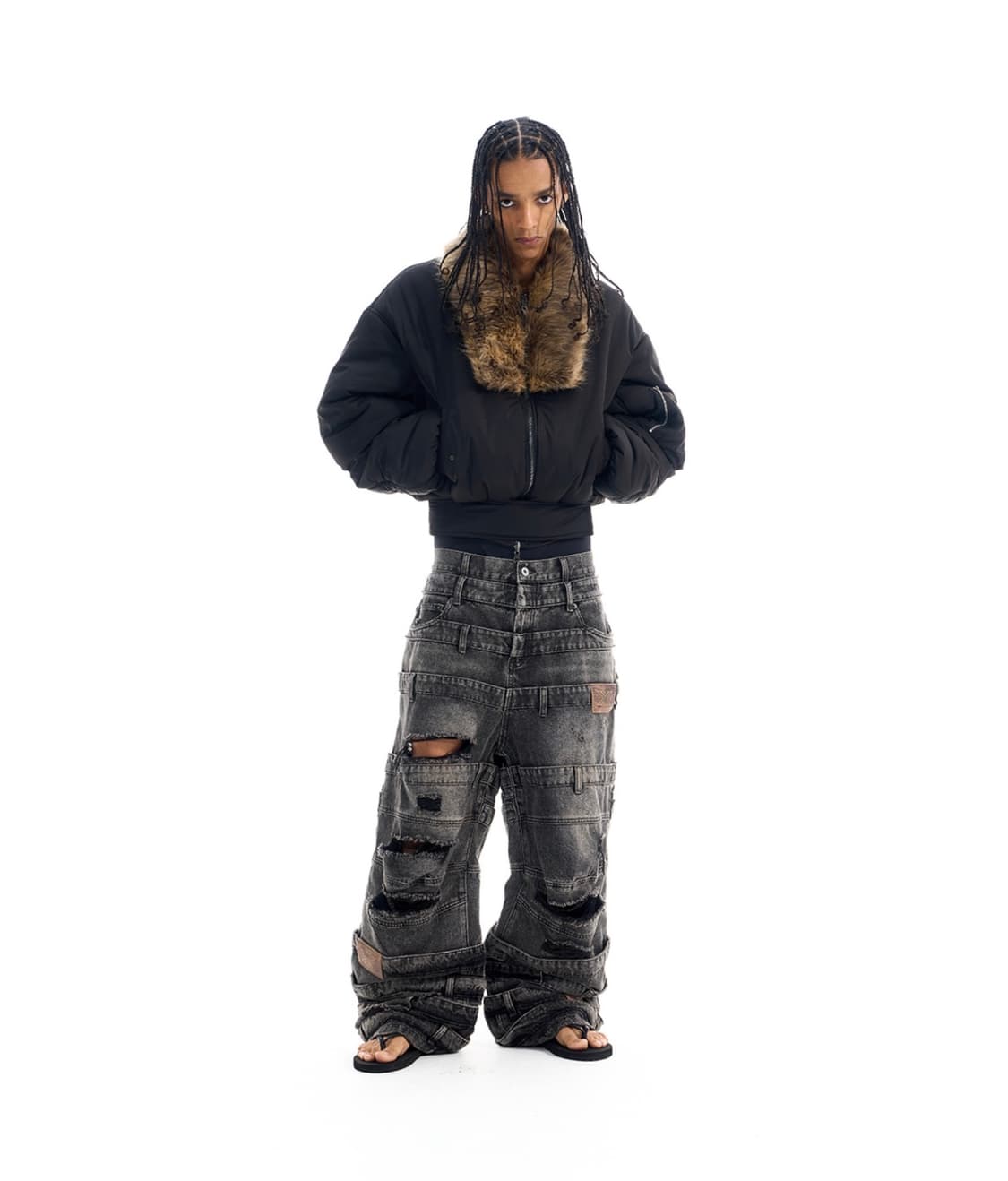 Reversible Camo Fur Collar Bomber 상품이미지5