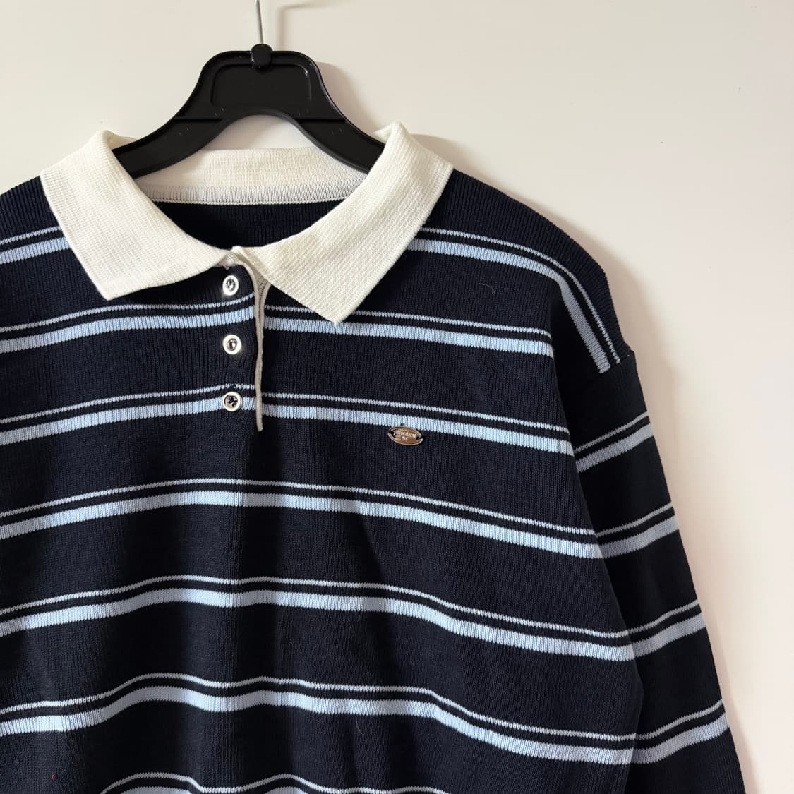 새상품 여자 스트라이프 카라넥 니트 상품이미지2