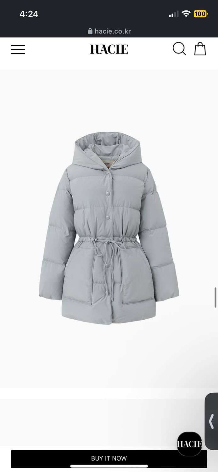 하시에 패딩 헤비 덤플링 다운 블루그레이 S 상품이미지3