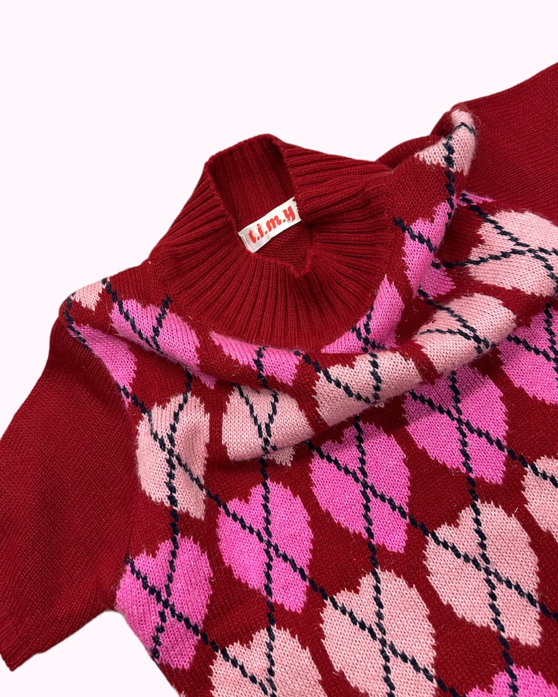 heart argyle mockneck knit 상품이미지2