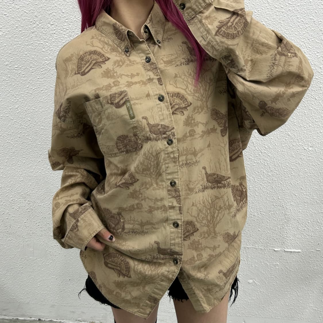 콜롬비아 버드 베이지 코듀로이 셔츠 XL 상품이미지1