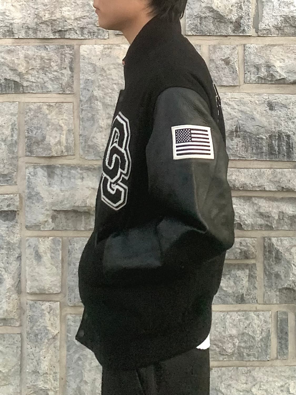 오프닝 세레모니 바시티 자켓 (black) 상품이미지6