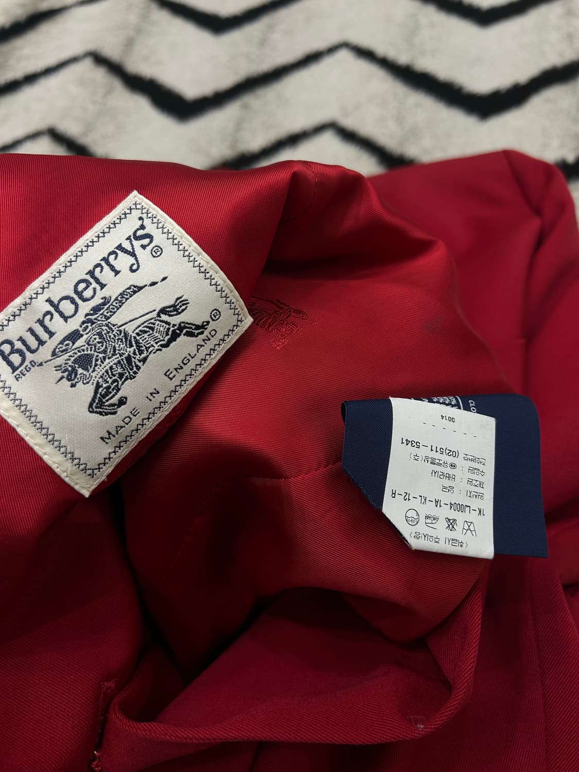 [66]버버리 크레스트 로고 금장 블레이저/레드 상품이미지6