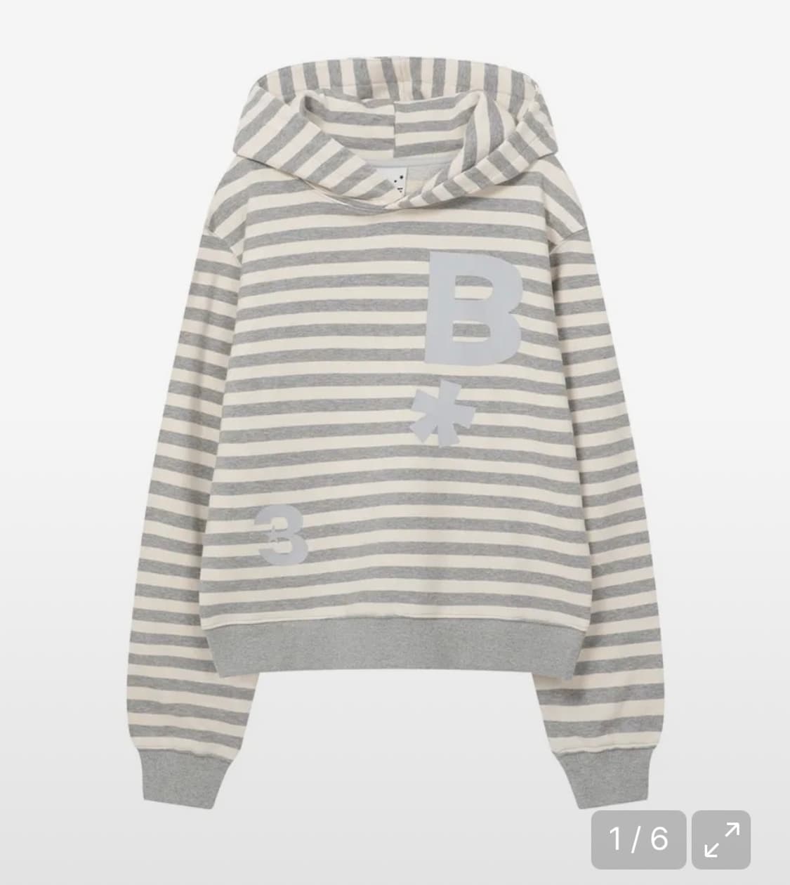 바우프 B logo 슬림핏 후드티 [스프라이트 그레이] 상품이미지2