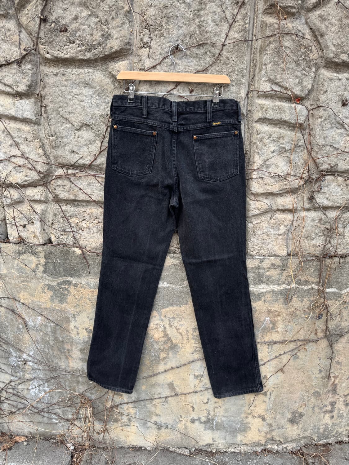 90s 랭글러 빈티지 936wbk 카우보이컷 블랙 데님 팬츠 블랙진 상품이미지2