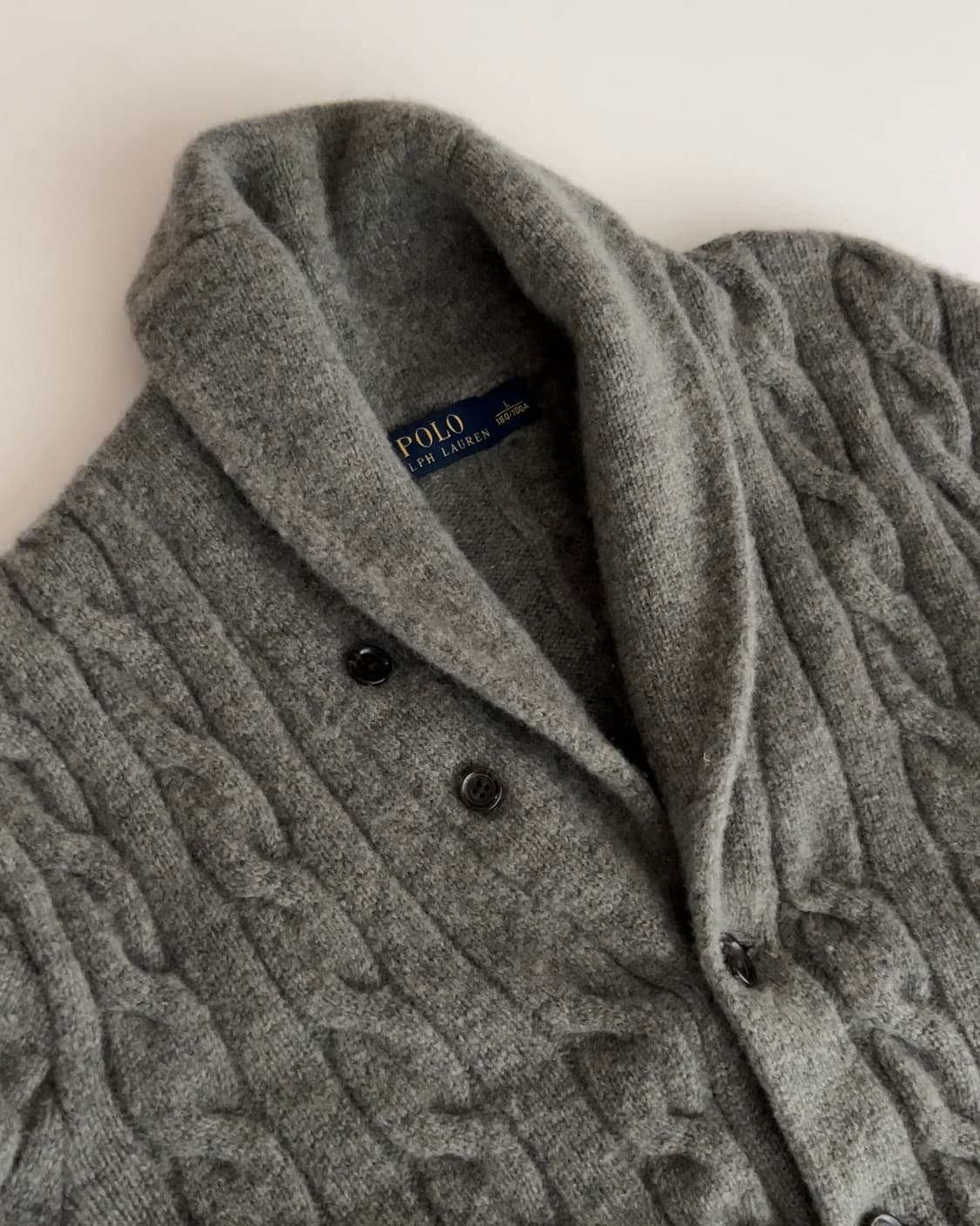 폴로 랄프로렌 꽈배기 숄카라 니트 가디건 L 상품이미지4