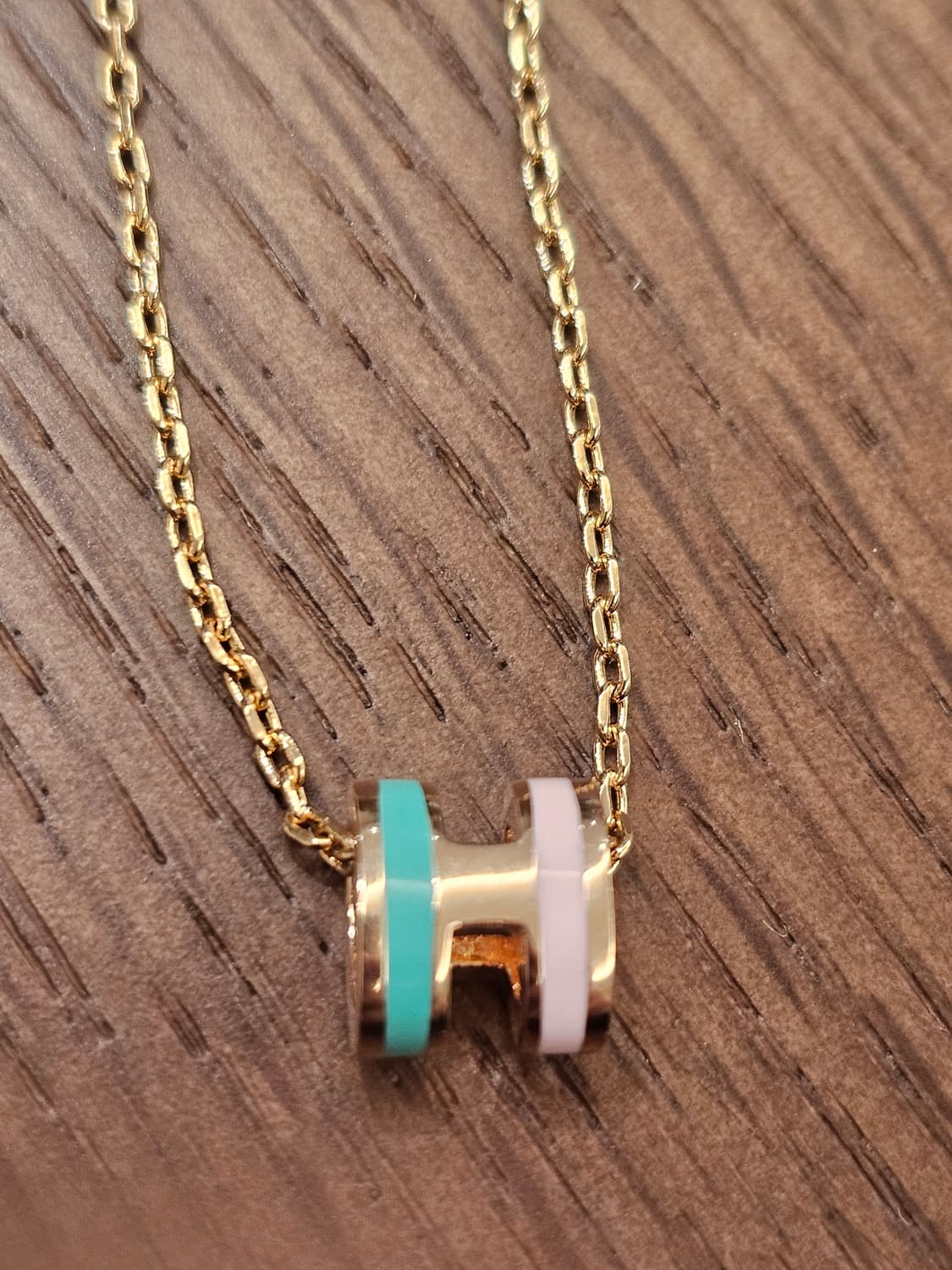 에르메스 팝아슈 미니 목걸이 핑크/민트 반반이 상품이미지1