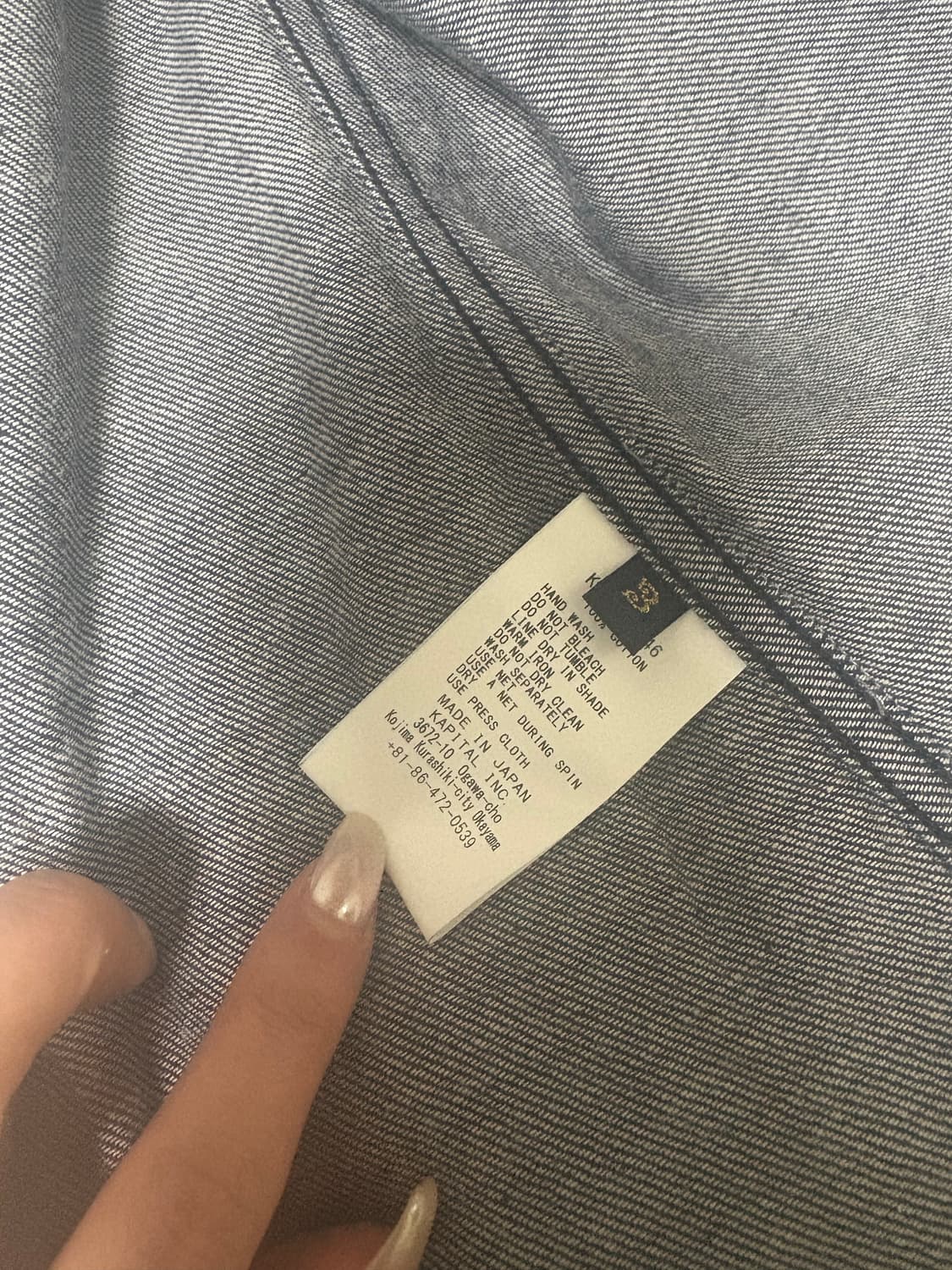 캐피탈 8온즈 데님 스터드 웨스턴 셔츠 3사이즈 상품이미지5