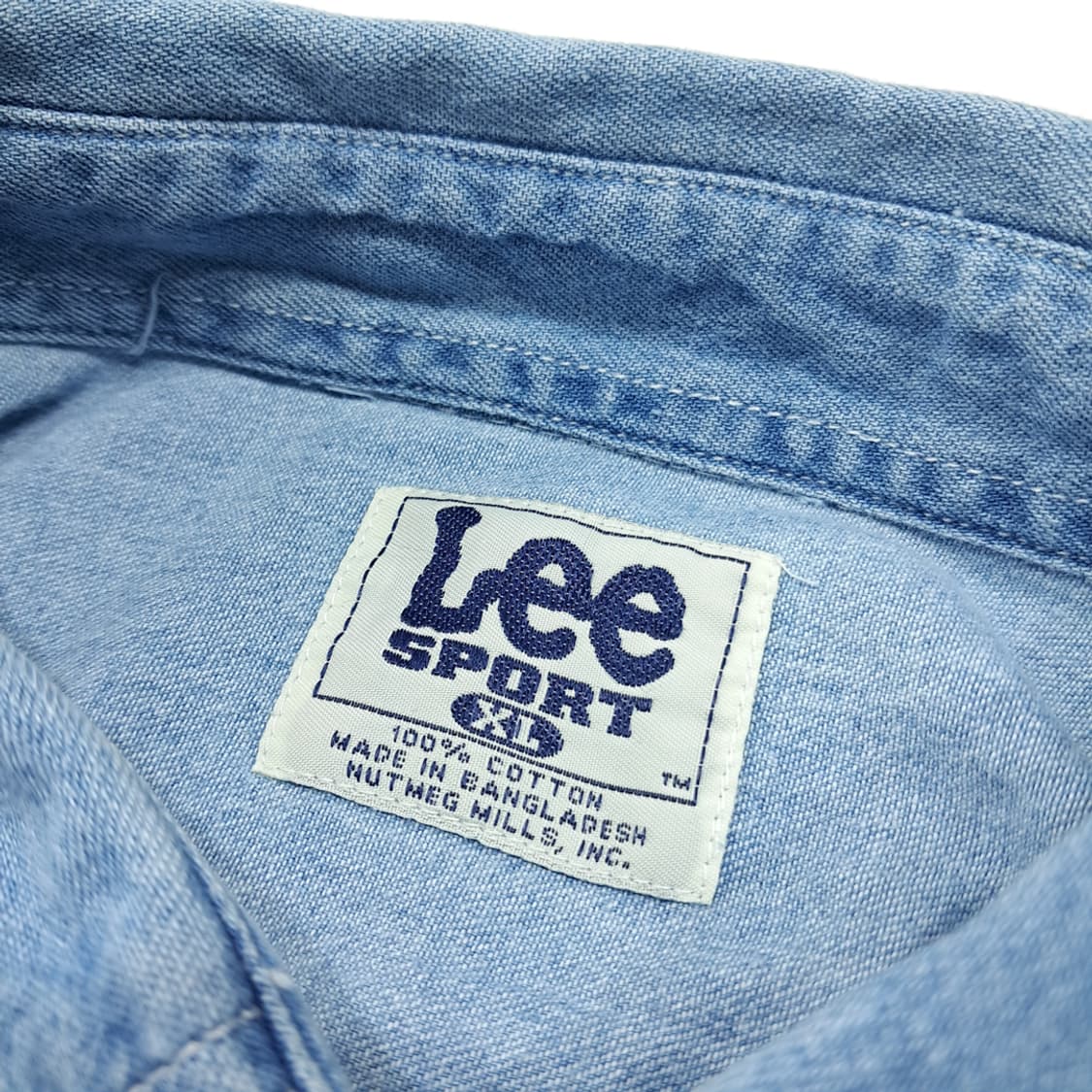 CL645 XL 리 스포츠 90s 위스콘신 버튼다운 데님 셔츠남방 상품이미지3