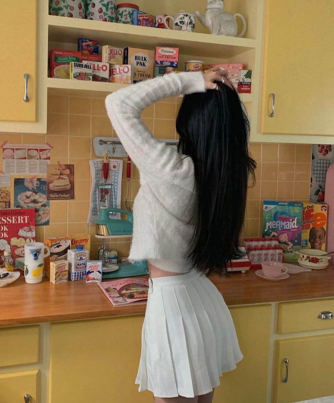 [새상품]페일제이드 퍼지 퍼가디건&퍼나시 세트 화이트 상품이미지4