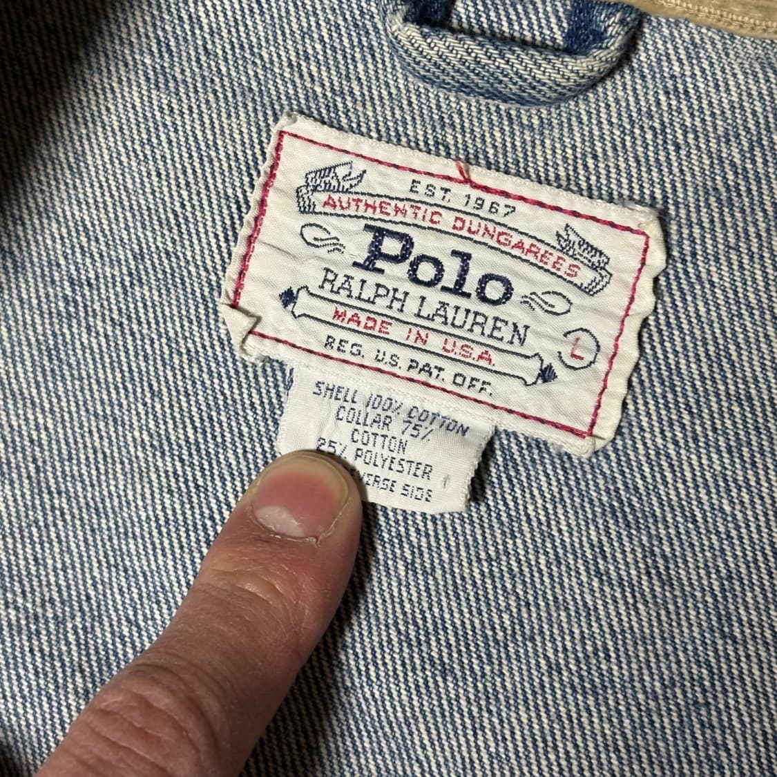 폴로 덩가리 성조기 데님자켓 XL 상품이미지3