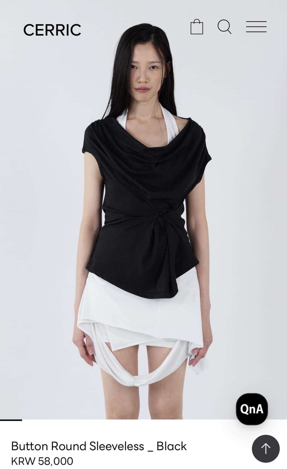 세릭 Button round sleeveless _ black 상품이미지1